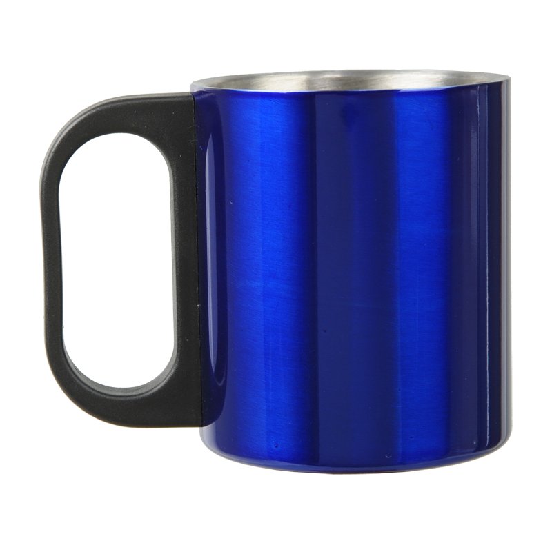 R08383 - Metalowy termos Picnic 480 ml + 2 kubki, niebieski/srebrny 